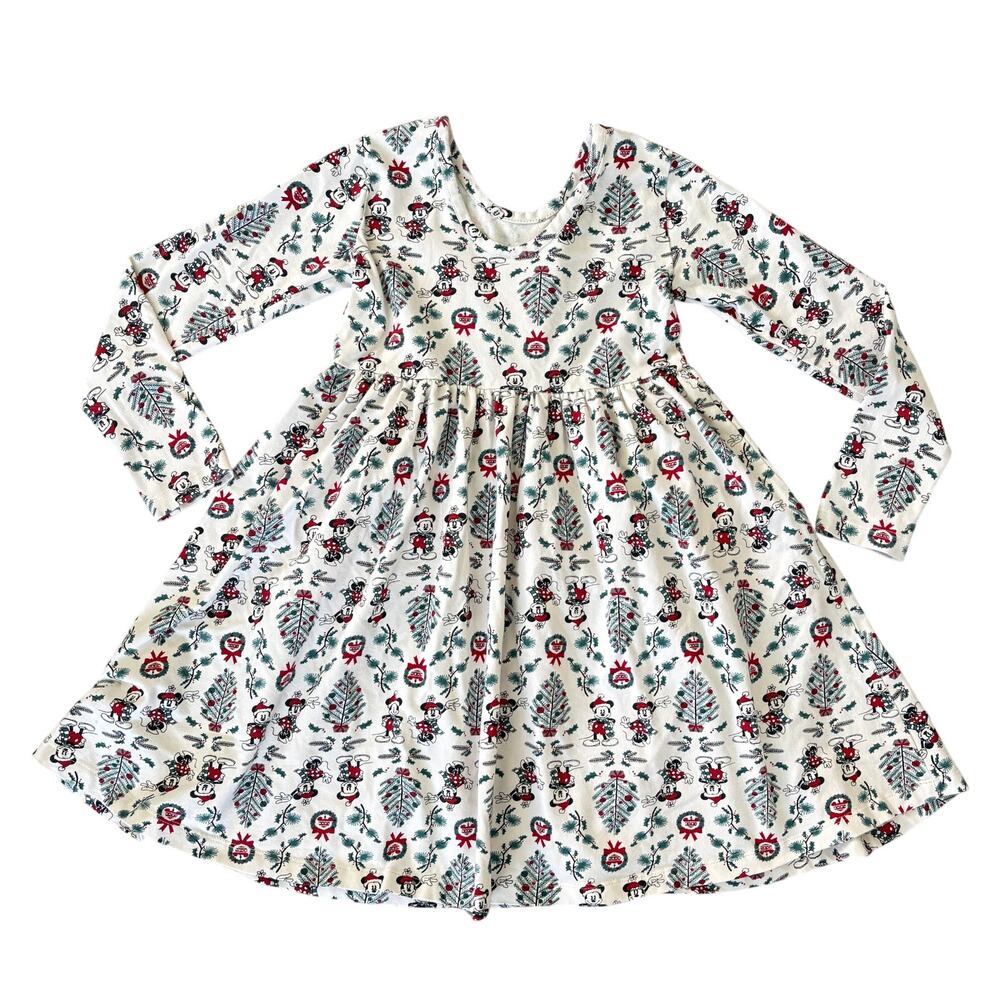 Disney x Hanna Andersson Girls Christmas Dress Mickey Minnie Holiday 110 US 5 - Picture 8 of 8